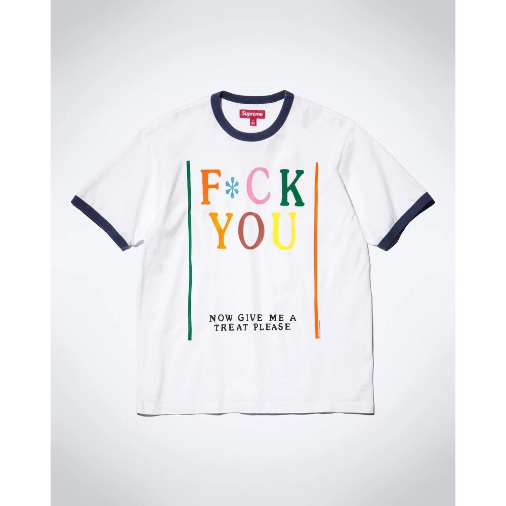 Supreme/Mike Kelley Ringer Tee SS26 White T-Shirt Graphic Printed Logo Size XL